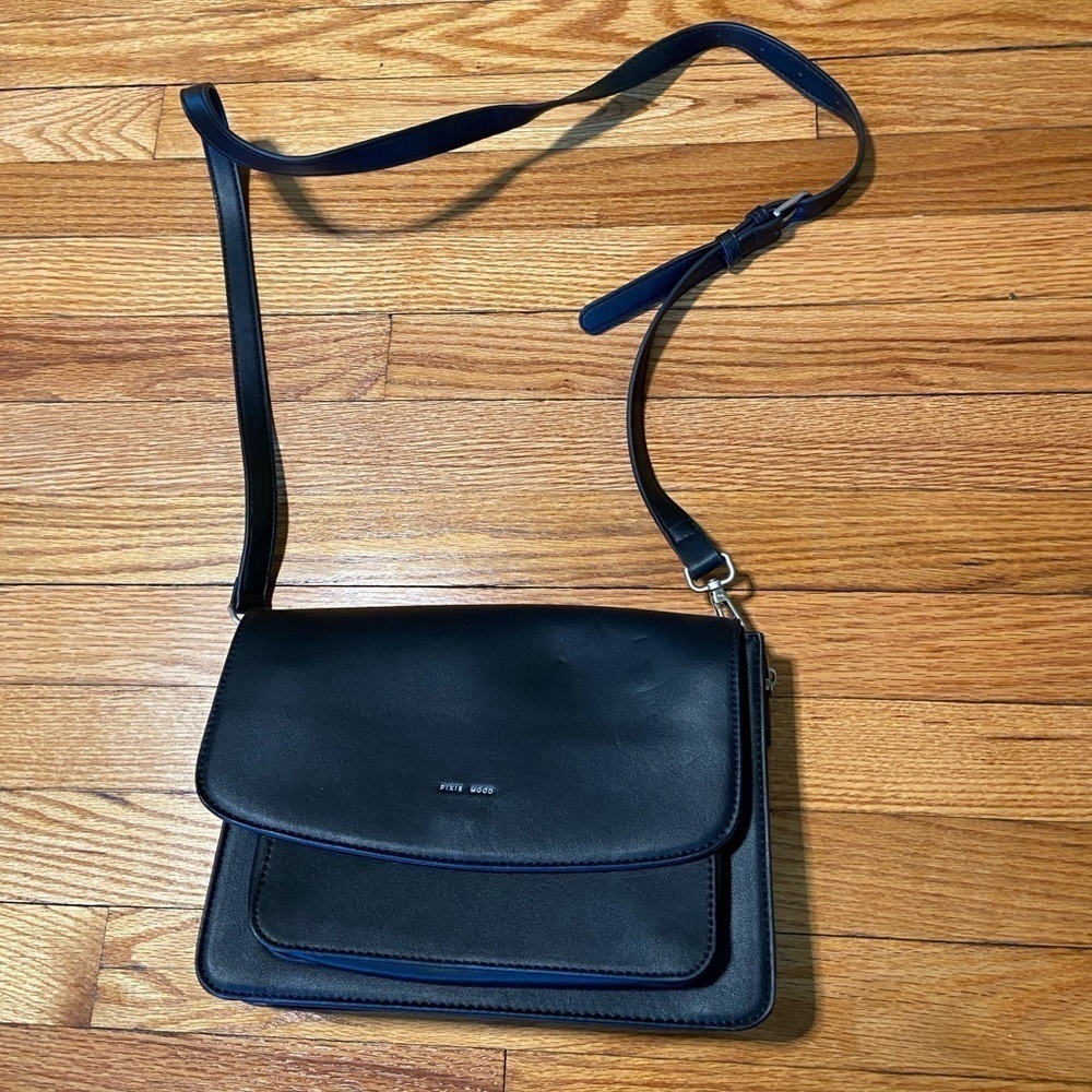 Pixie Mood Zoe Black Vegan Leather Crossbody Bag